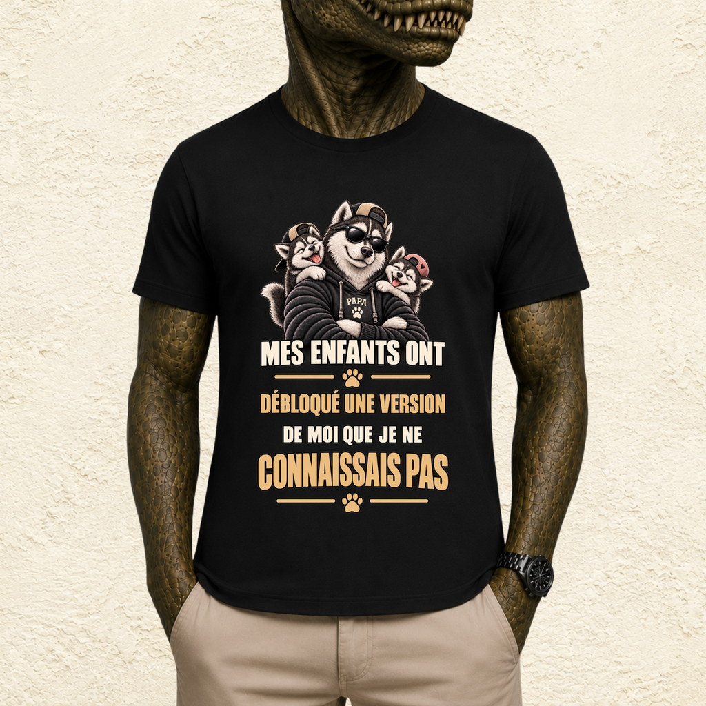 T-shirt Homme illustré « Mes enfants ont débloqué une version de moi que je ne connaissais pas »