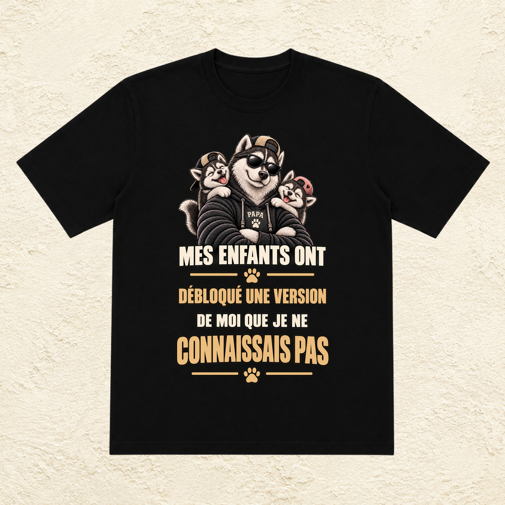 T-shirt Homme illustré « Mes enfants ont débloqué une version de moi que je ne connaissais pas »