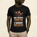 T-shirt Homme illustré « Mes enfants pensent que l'argent pousse sur Papa »