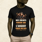 T-shirt Homme illustré « Mes enfants pensent que l'argent pousse sur Papa »