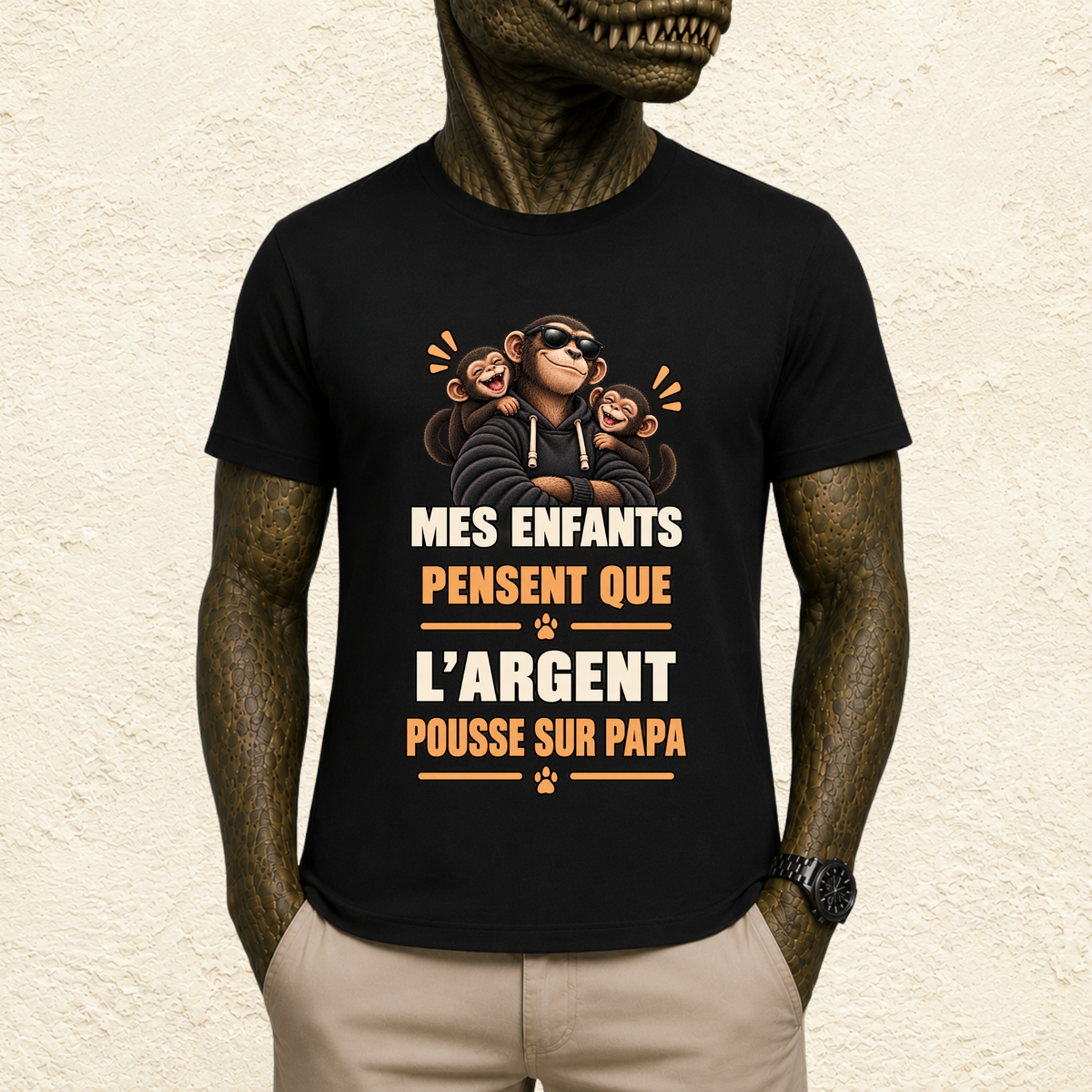 T-shirt Homme illustré « Mes enfants pensent que l'argent pousse sur Papa »