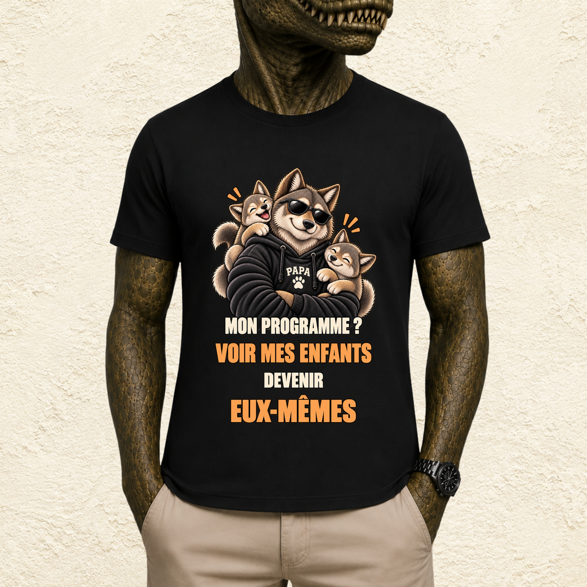 T-shirt Homme illustré « Mon programme ? Voir mes enfants devenir eux-mêmes »