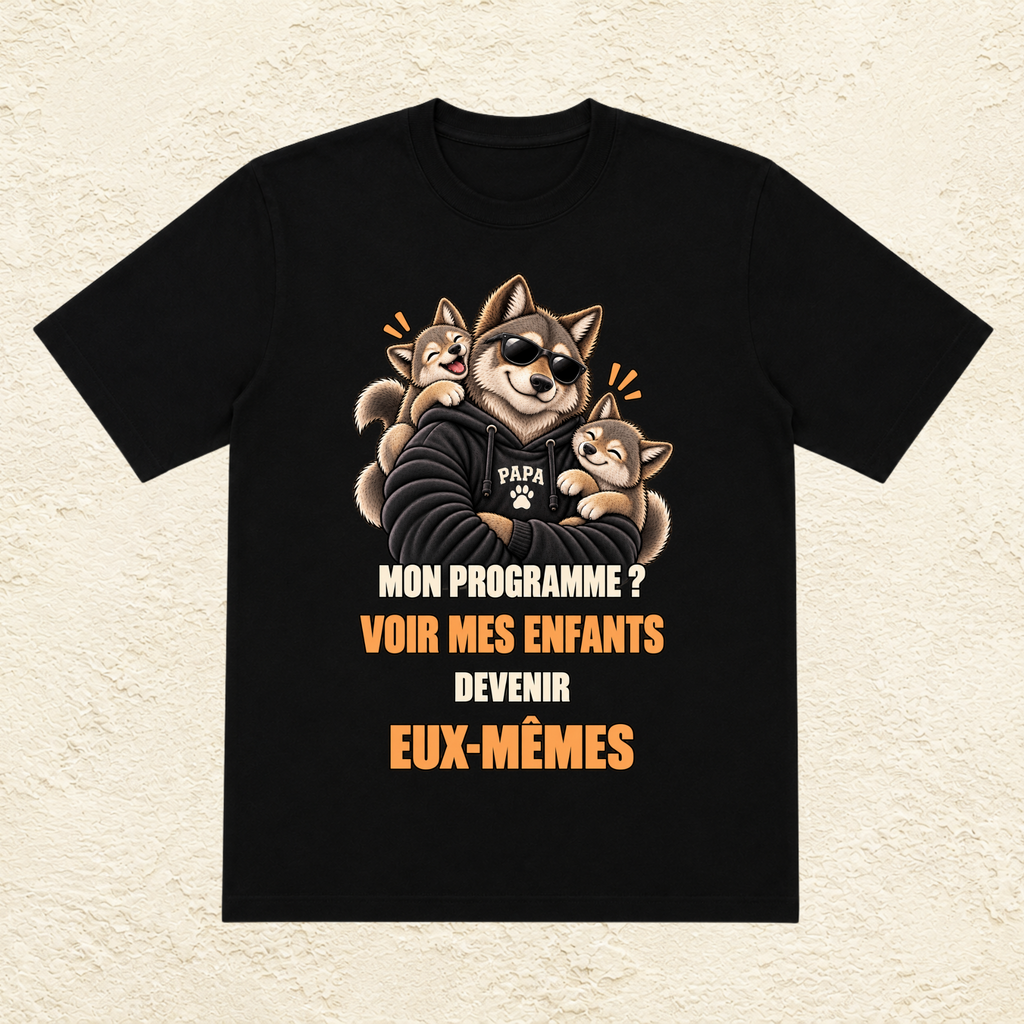 T-shirt Homme illustré « Mon programme ? Voir mes enfants devenir eux-mêmes »