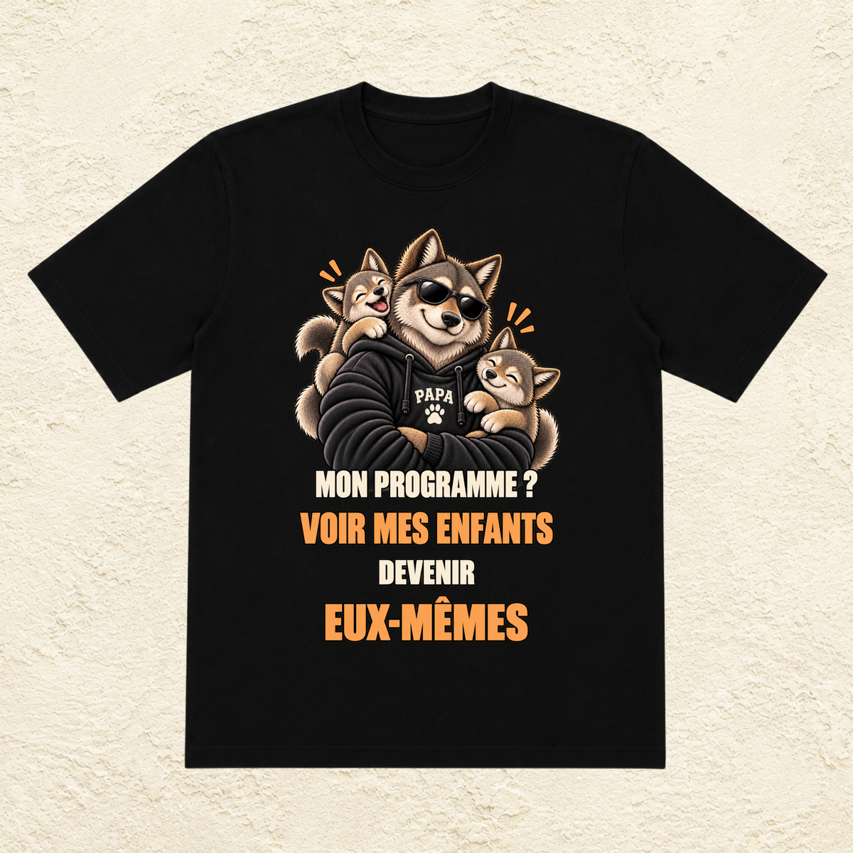 T-shirt Homme illustré « Mon programme ? Voir mes enfants devenir eux-mêmes »