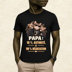 T-shirt Homme illustré « Papa : 10% Autorité, 90% Négociation »