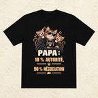 T-shirt Homme illustré « Papa : 10% Autorité, 90% Négociation »