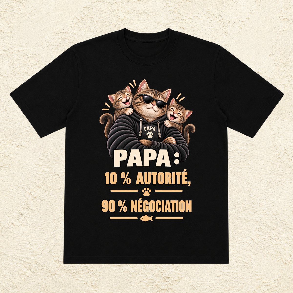 T-shirt Homme illustré « Papa : 10% Autorité, 90% Négociation »