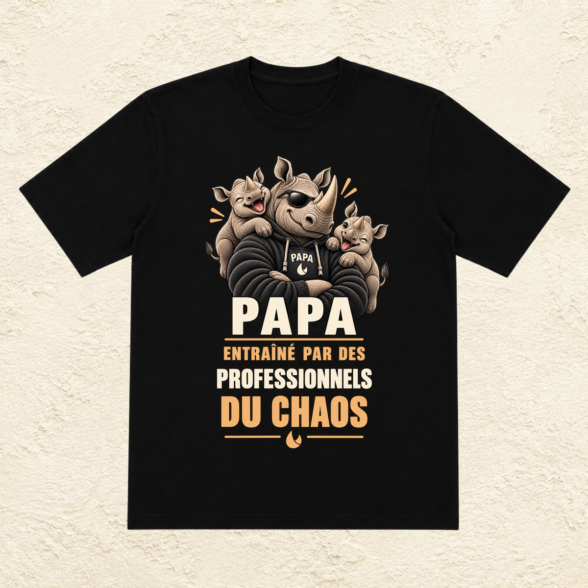 T-shirt Homme illustré « Papa entraîné par des professionnels du chaos »