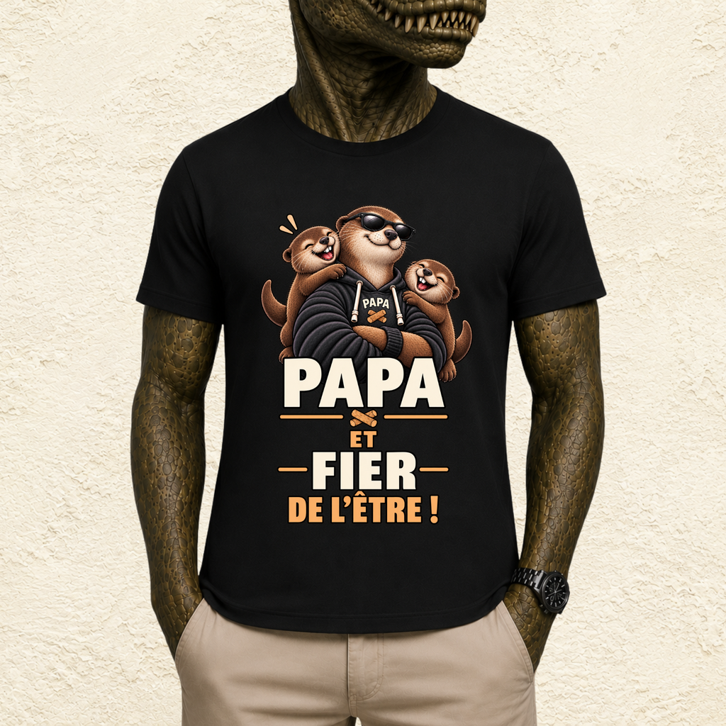 T-shirt Homme illustré « Papa et fier de l'être ! »