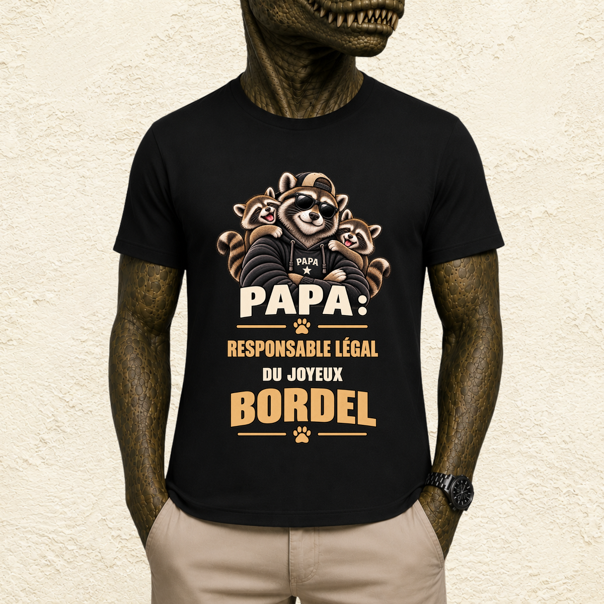 T-shirt Homme illustré « Papa : Responsable légal du joyeux bordel »