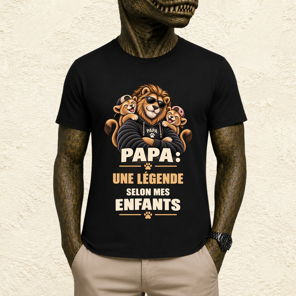 T-shirt Homme illustré « Papa : Une légende selon mes enfants »