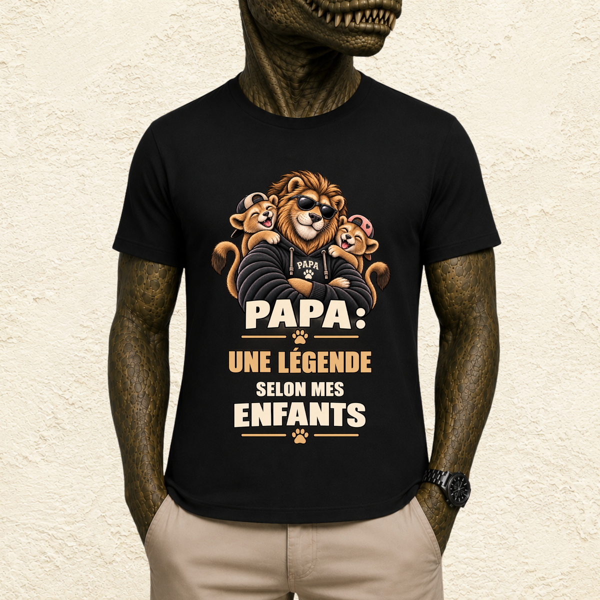T-shirt Homme illustré « Papa : Une légende selon mes enfants »