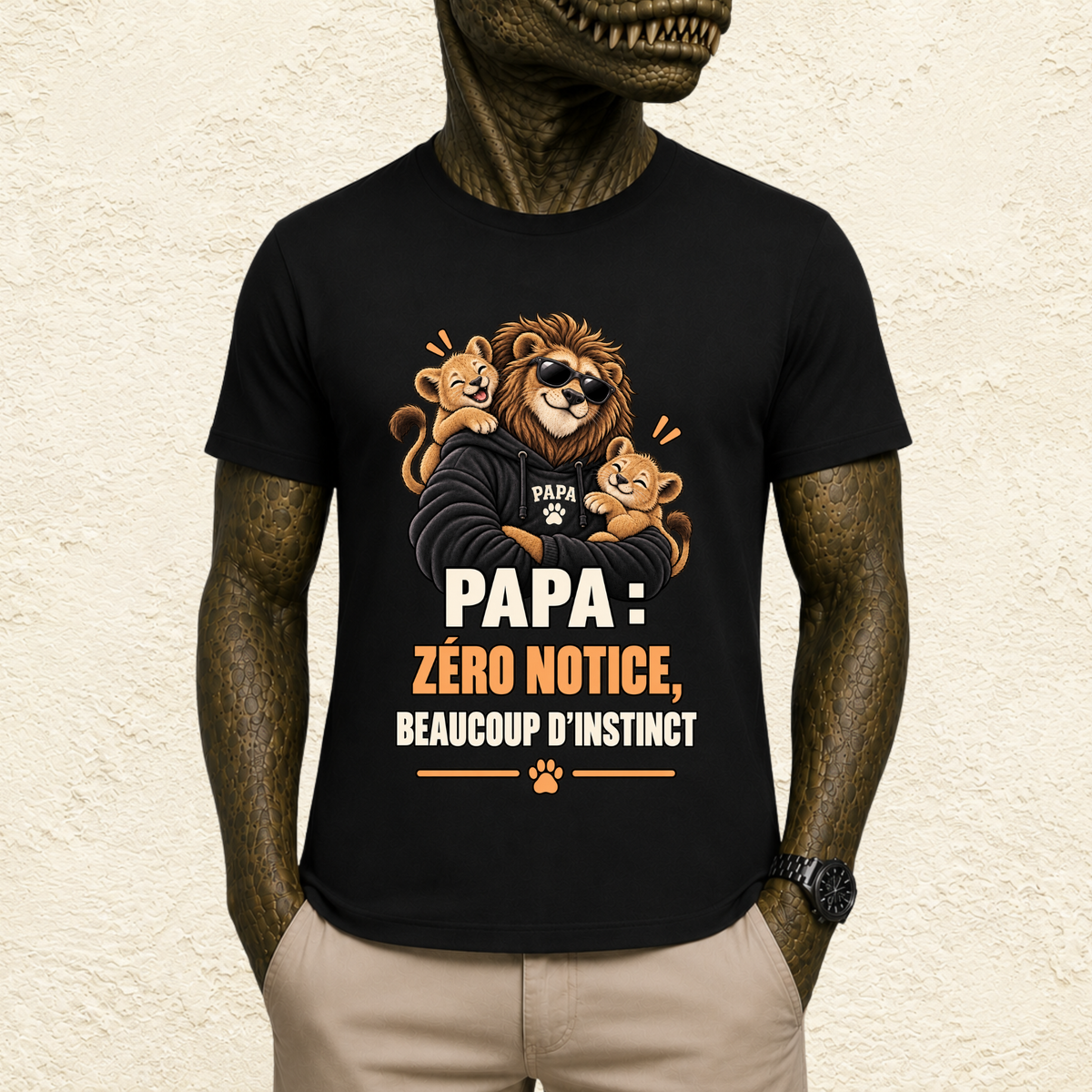 T-shirt Homme illustré « Papa : Zéro notice, beaucoup d'instinct »