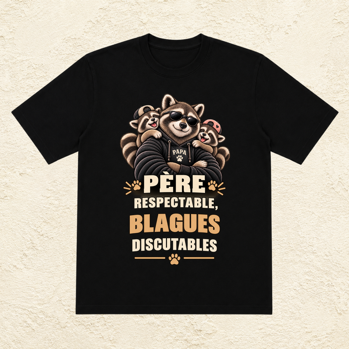 T-shirt Homme illustré « Père respectable, blagues discutables »