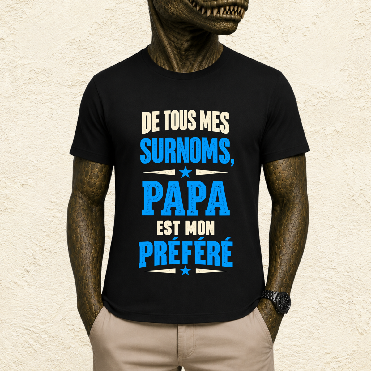 T-shirt Homme texte « De tous mes surnoms, Papa est mon préféré »