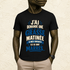 T-shirt Homme texte « J'ai demandé une grasse matinée à mes enfants, ils se sont marrés... »