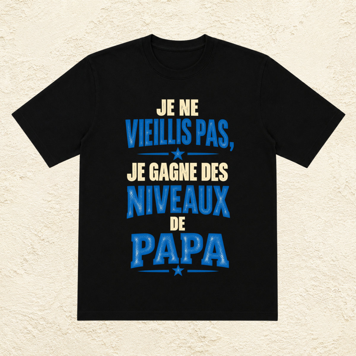 T-shirt Homme texte « Je ne vieillis pas, je gagne des niveaux de Papa »