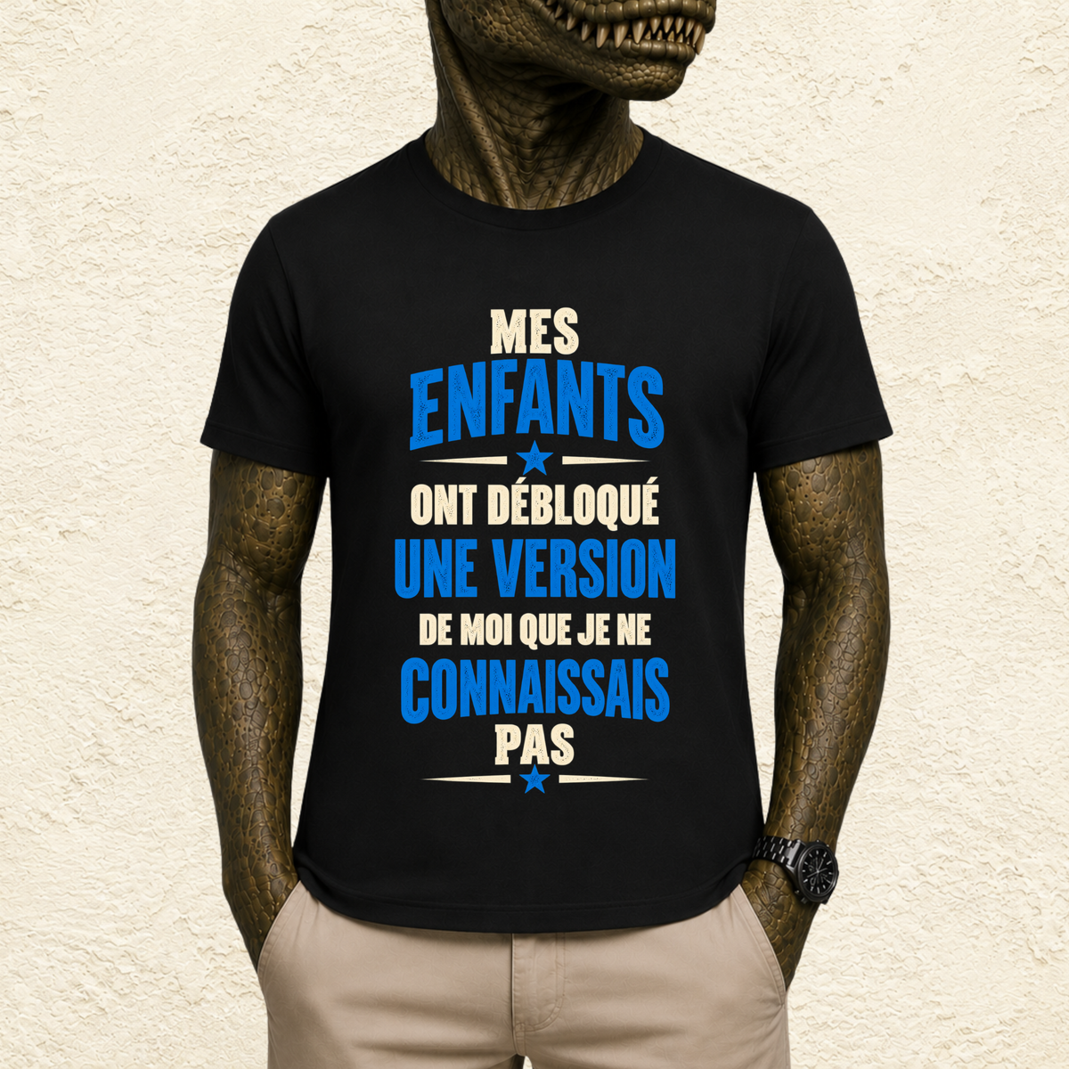 T-shirt Homme texte « Mes enfants ont débloqué une version de moi que je ne connaissais pas »