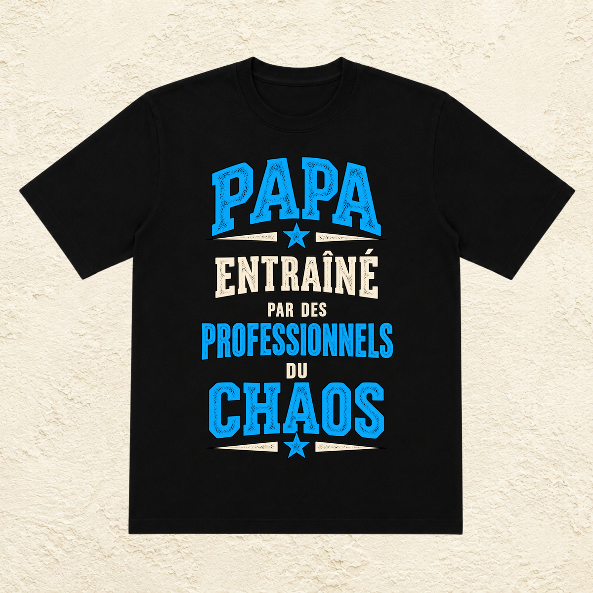 T-shirt Homme texte « Papa entraîné par des professionnels du chaos »