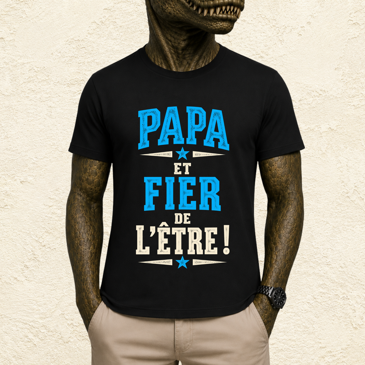T-shirt Homme texte « Papa et fier de l'être ! »