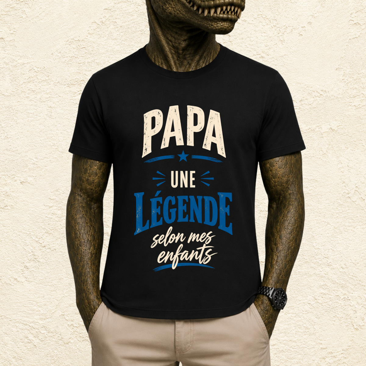 T-shirt Homme texte « Papa : Une légende selon mes enfants »