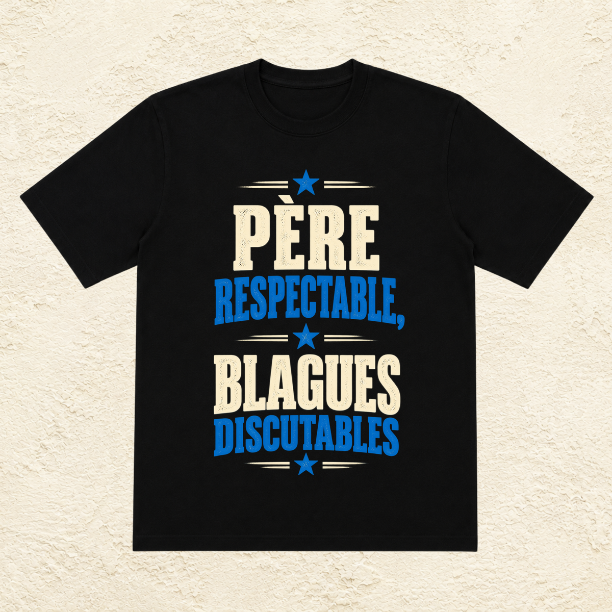 T-shirt Homme texte « Père respectable, blagues discutables »