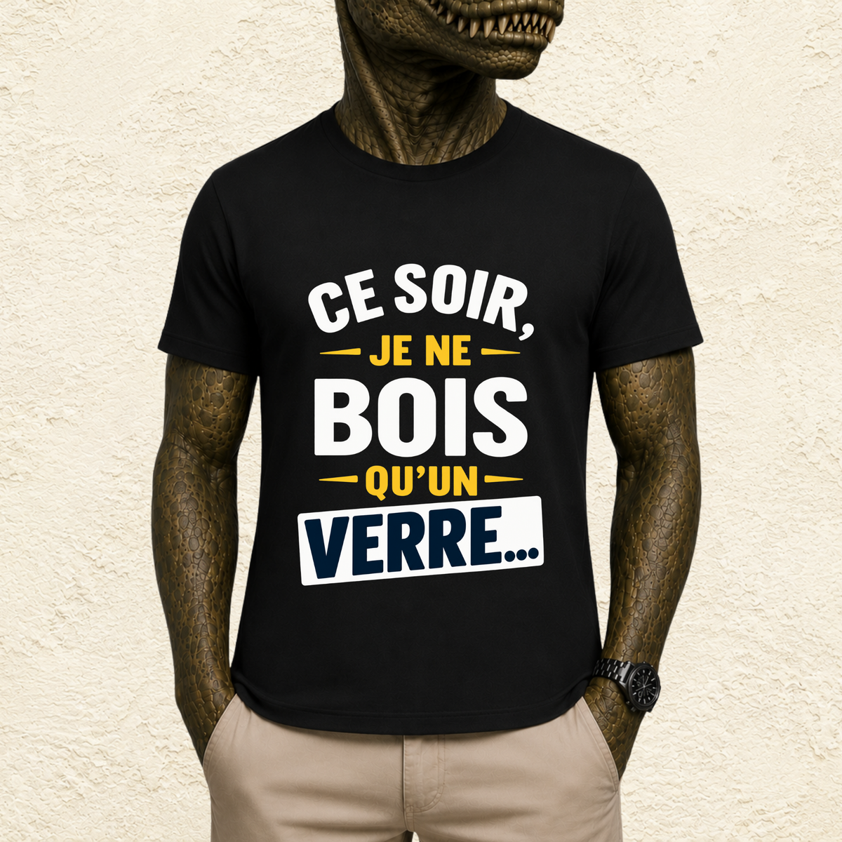T-shirt Unisexe « Ce soir, je ne bois qu'un verre »