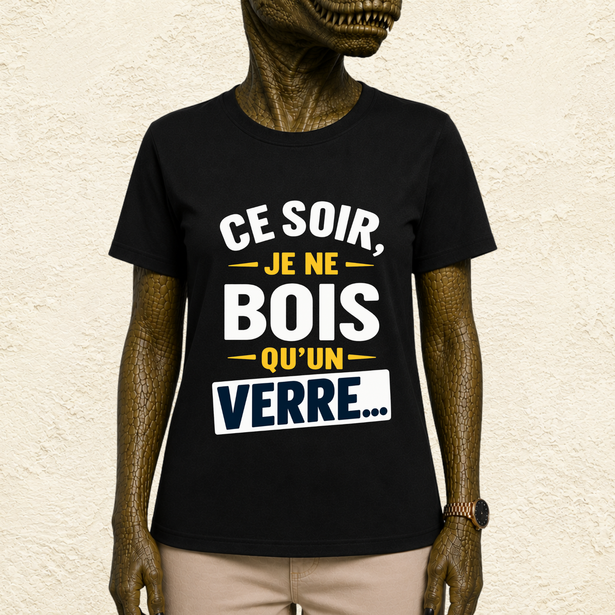 T-shirt Unisexe « Ce soir, je ne bois qu'un verre »