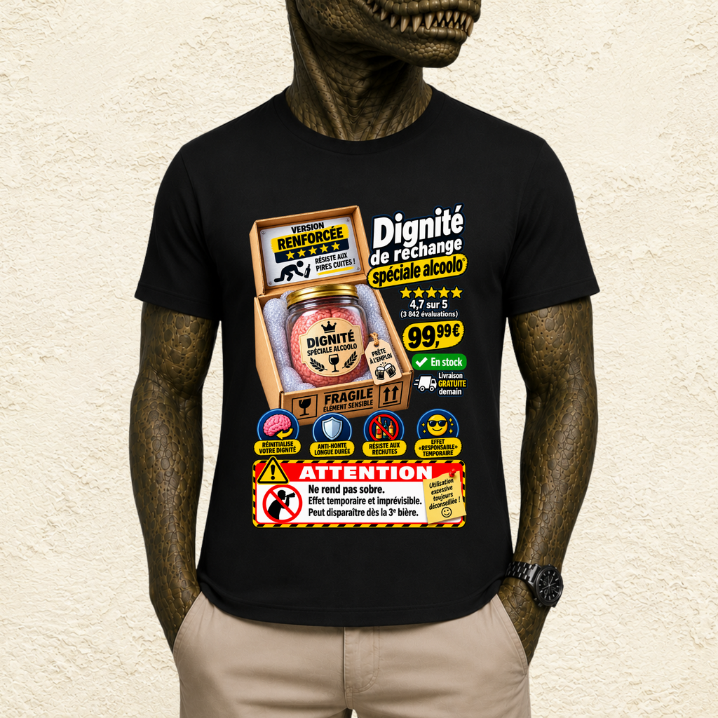 T-shirt Unisexe « Dignité de rechange spéciale alcoolo »