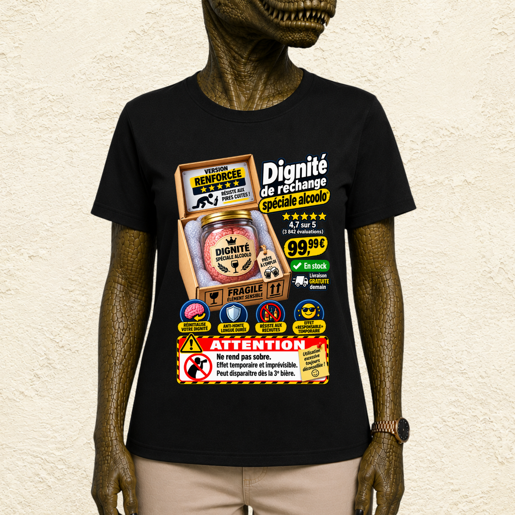 T-shirt Unisexe « Dignité de rechange spéciale alcoolo »