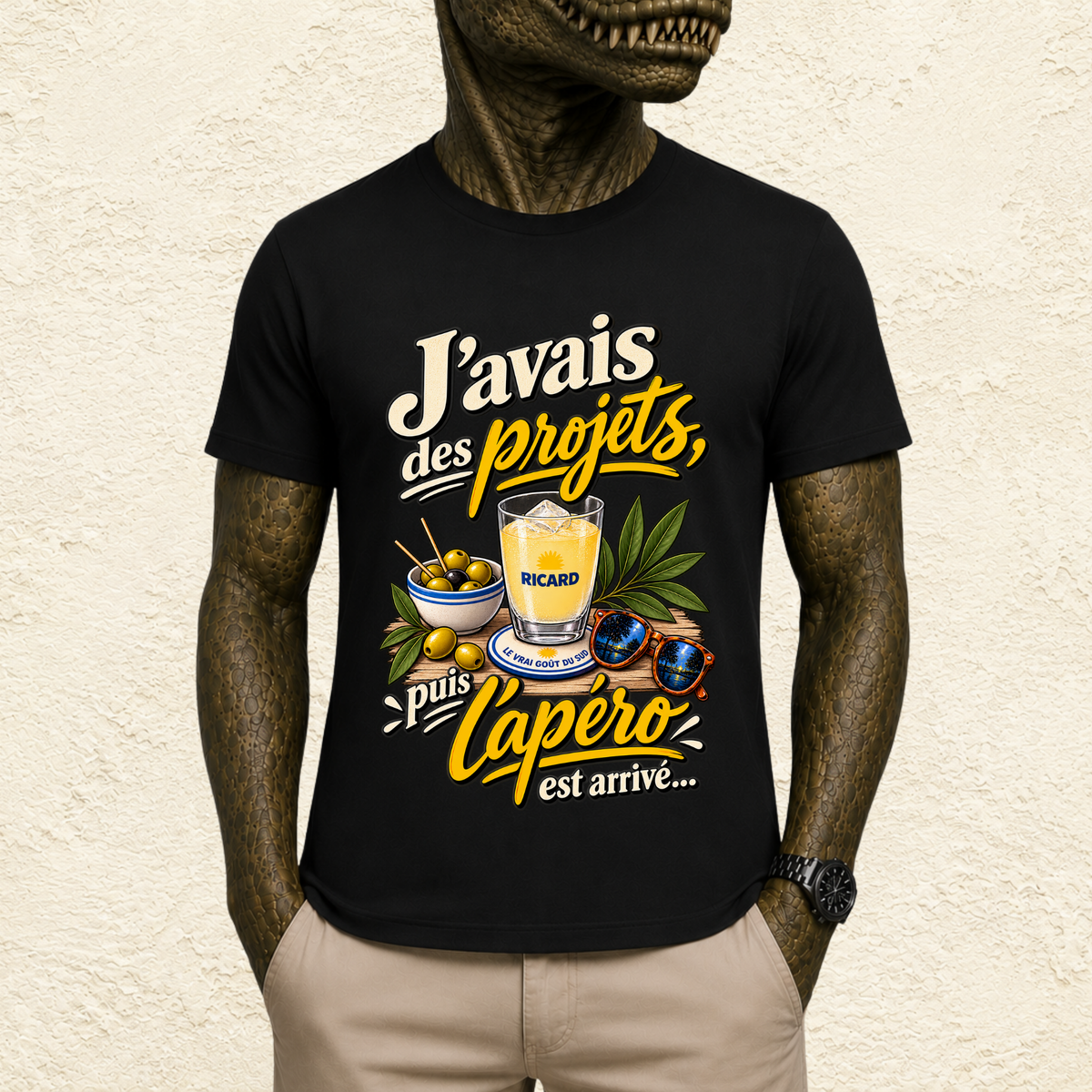 T-shirt Unisexe « J'avais des projets, puis l'apéro est arrivé »