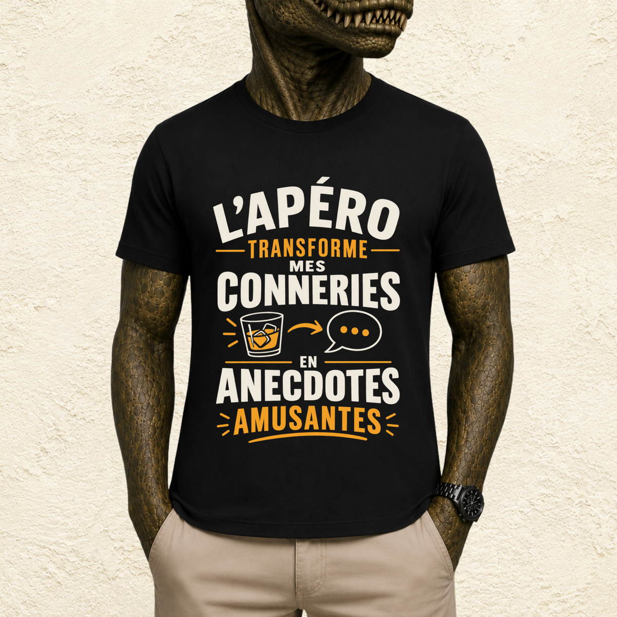 T-shirt Unisexe « L'apéro transforme mes conneries en anecdotes amusantes »