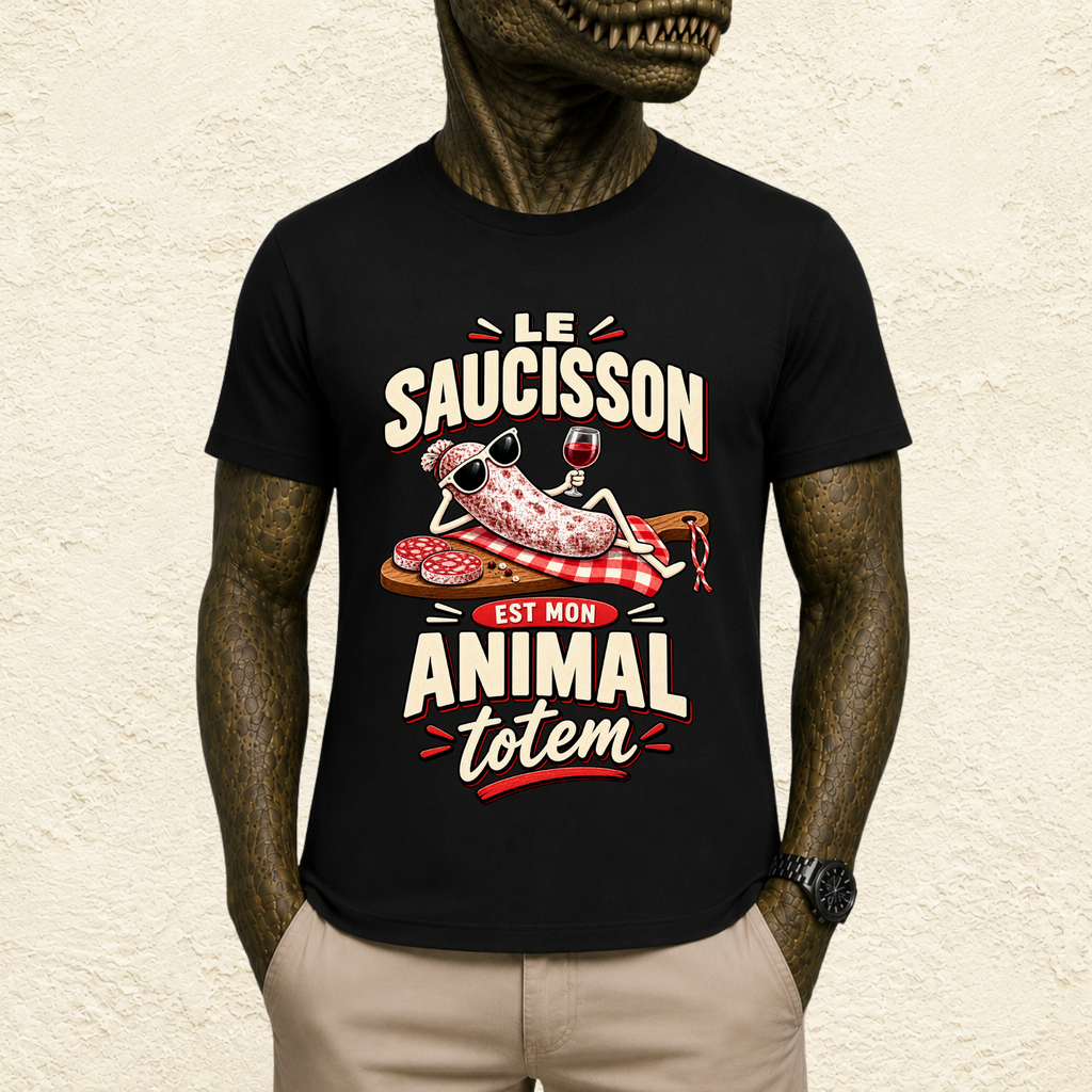 T-shirt Unisexe « Le saucisson est mon animal totem »