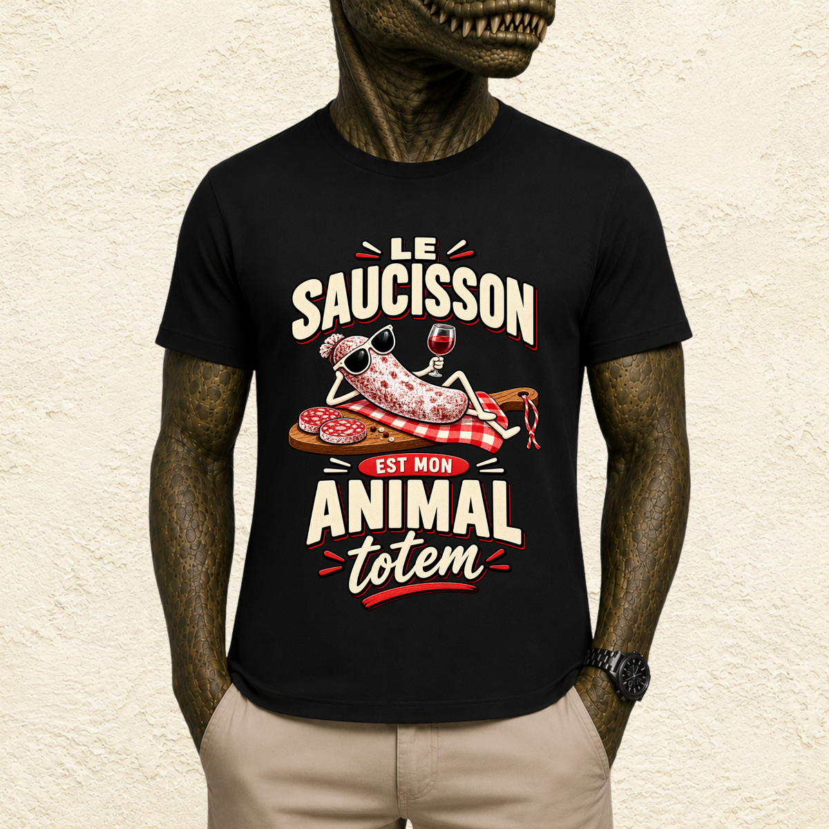 T-shirt Unisexe « Le saucisson est mon animal totem »