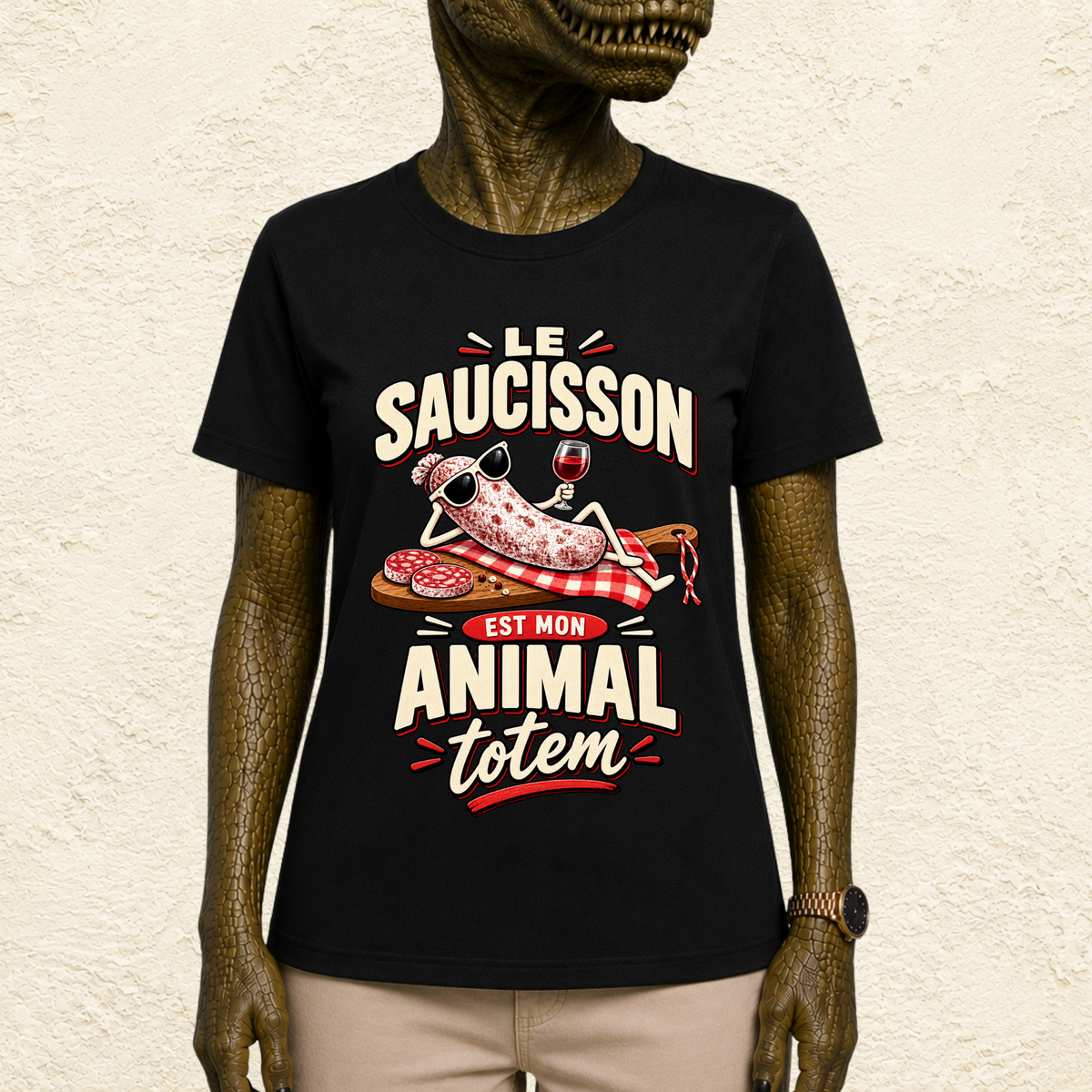 T-shirt Unisexe « Le saucisson est mon animal totem »