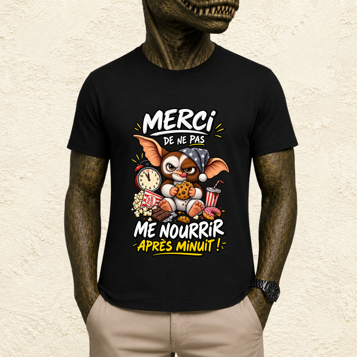 T-shirt Unisexe « Merci de ne pas me nourrir après minuit ! »
