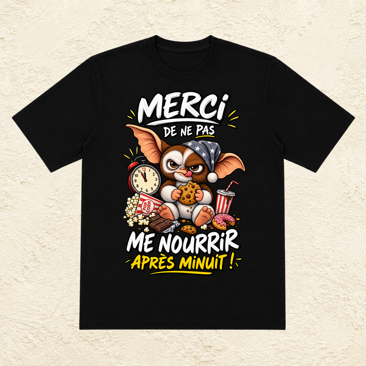 T-shirt Unisexe « Merci de ne pas me nourrir après minuit ! »