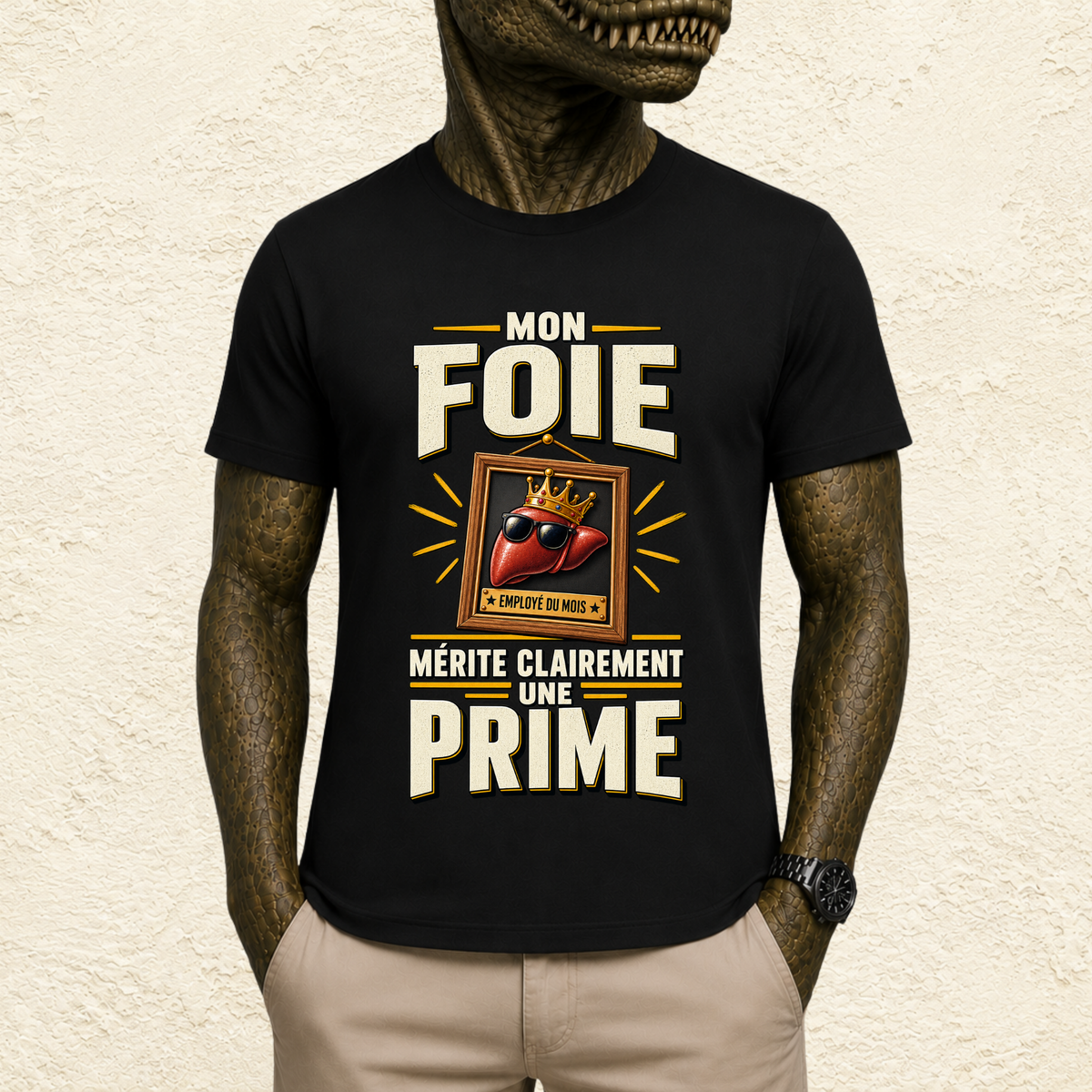 T-shirt Unisexe « Mon foie mérite clairement une prime »