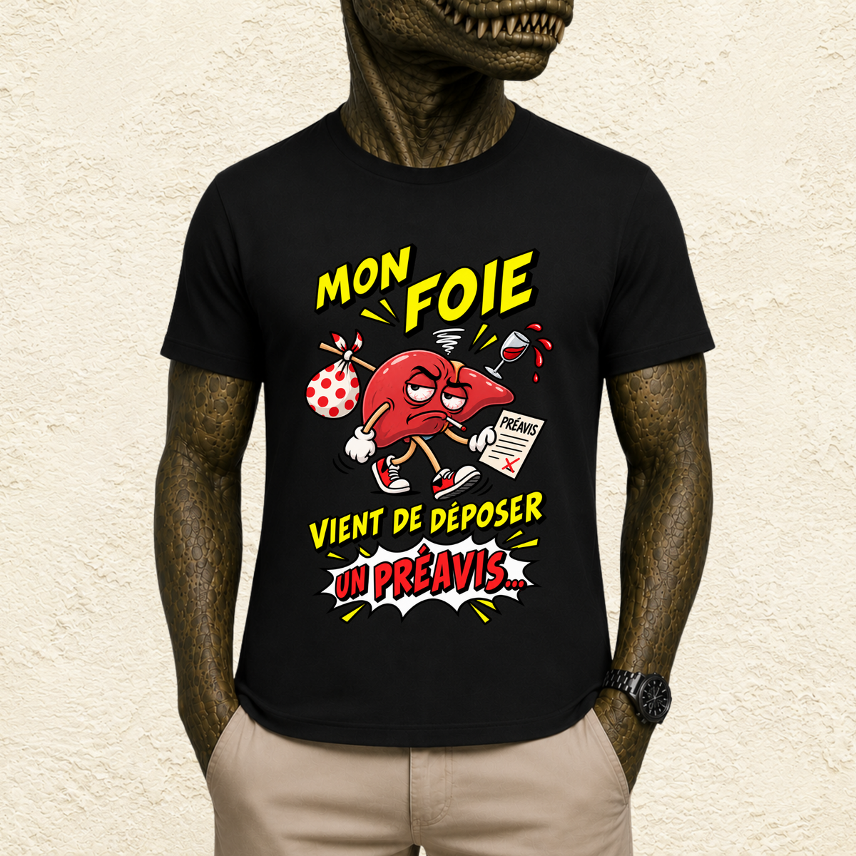 T-shirt Unisexe « Mon foie vient de déposer un préavis... »