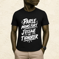 T-shirt Unisexe Noir et Blanc « Parle moins fort, j'essaie de t'ignorer »