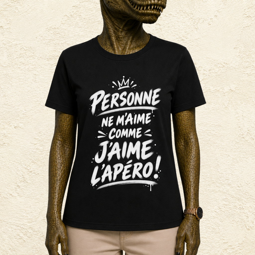 T-shirt Unisexe « Personne ne m'aime comme j'aime l'apéro ! »