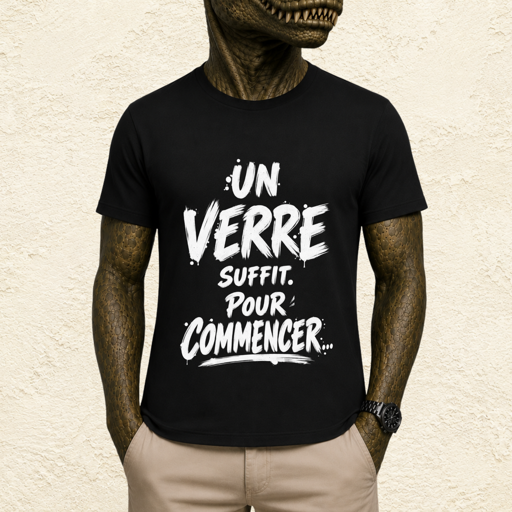 T-shirt Unisexe « Un verre suffit. Pour commencer... »