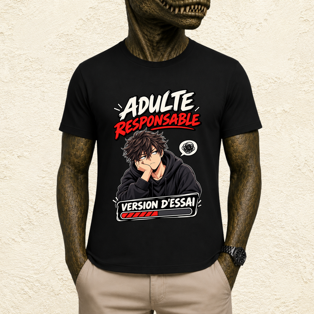 T-shirt Homme « Adulte responsable : Version d'essai »