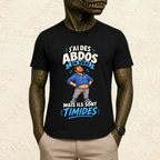 T-shirt Homme « J'ai des abdos en vrai, mais ils sont timides »