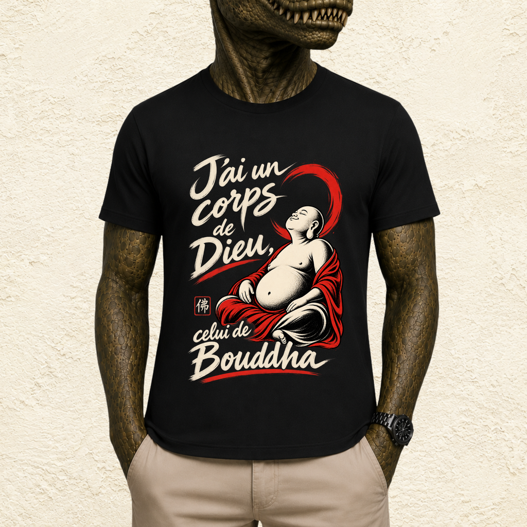 T-shirt Homme « J'ai un corps de Dieu, celui de Bouddha »