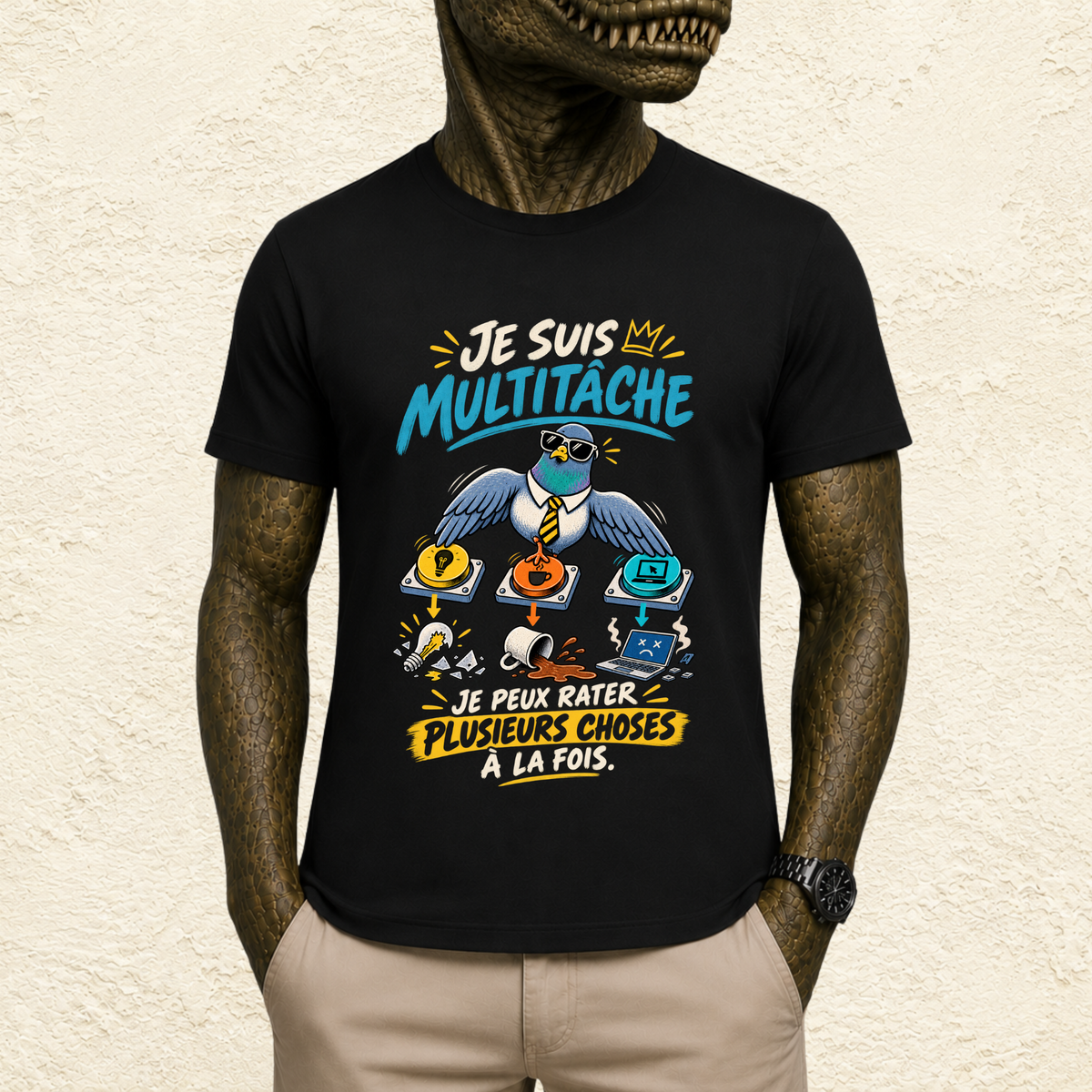 T-shirt Homme « Je suis multitâche, je peux rater plusieurs choses à la fois »