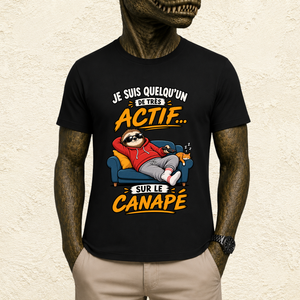 T-shirt Homme « Je suis quelqu'un de très actif sur le canapé »