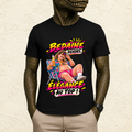 T-shirt Homme illustré « Bedaine dehors, élégance au top ! »