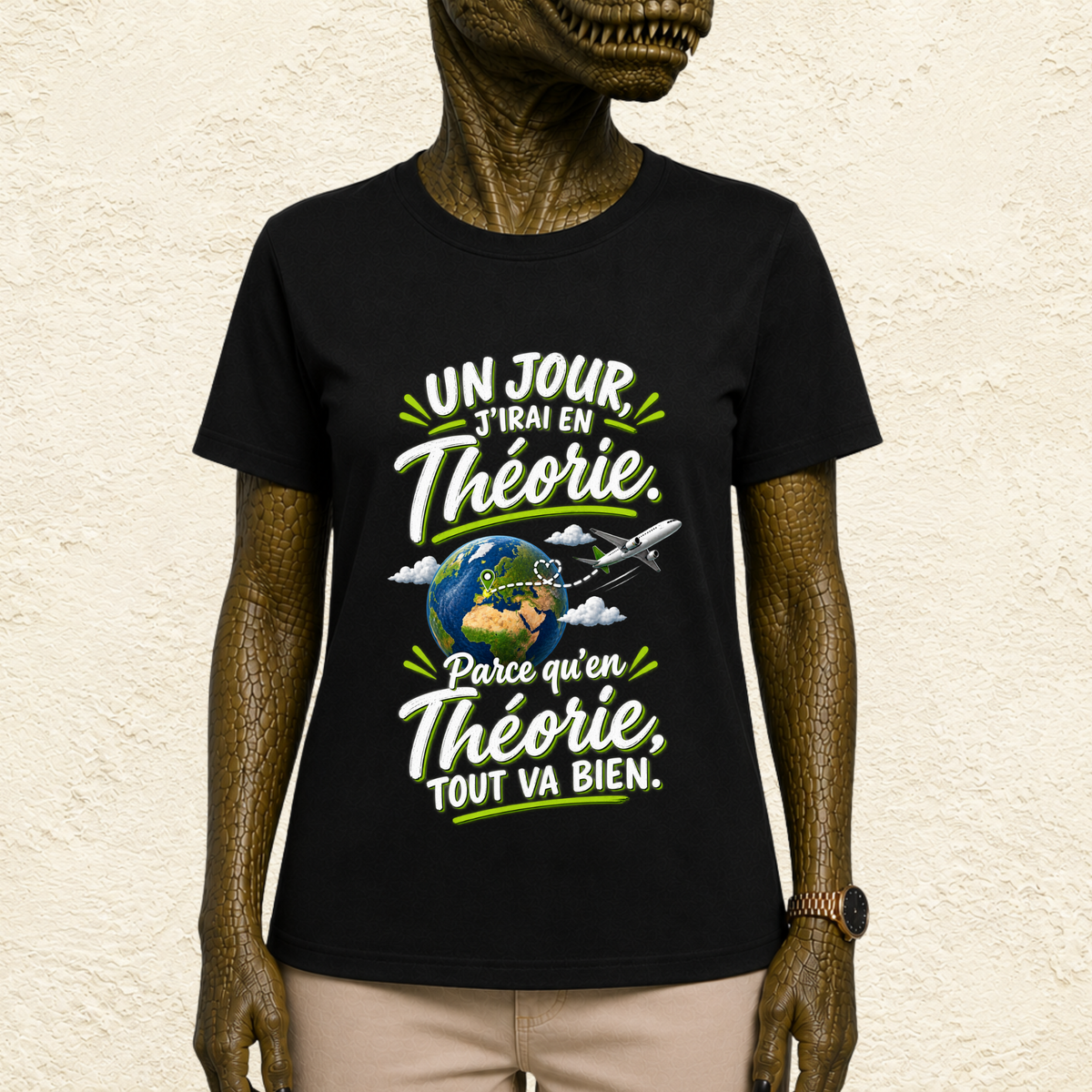 T-shirt Unisexe « Un jour j'irai en Théorie, parce qu'en Théorie tout va bien »