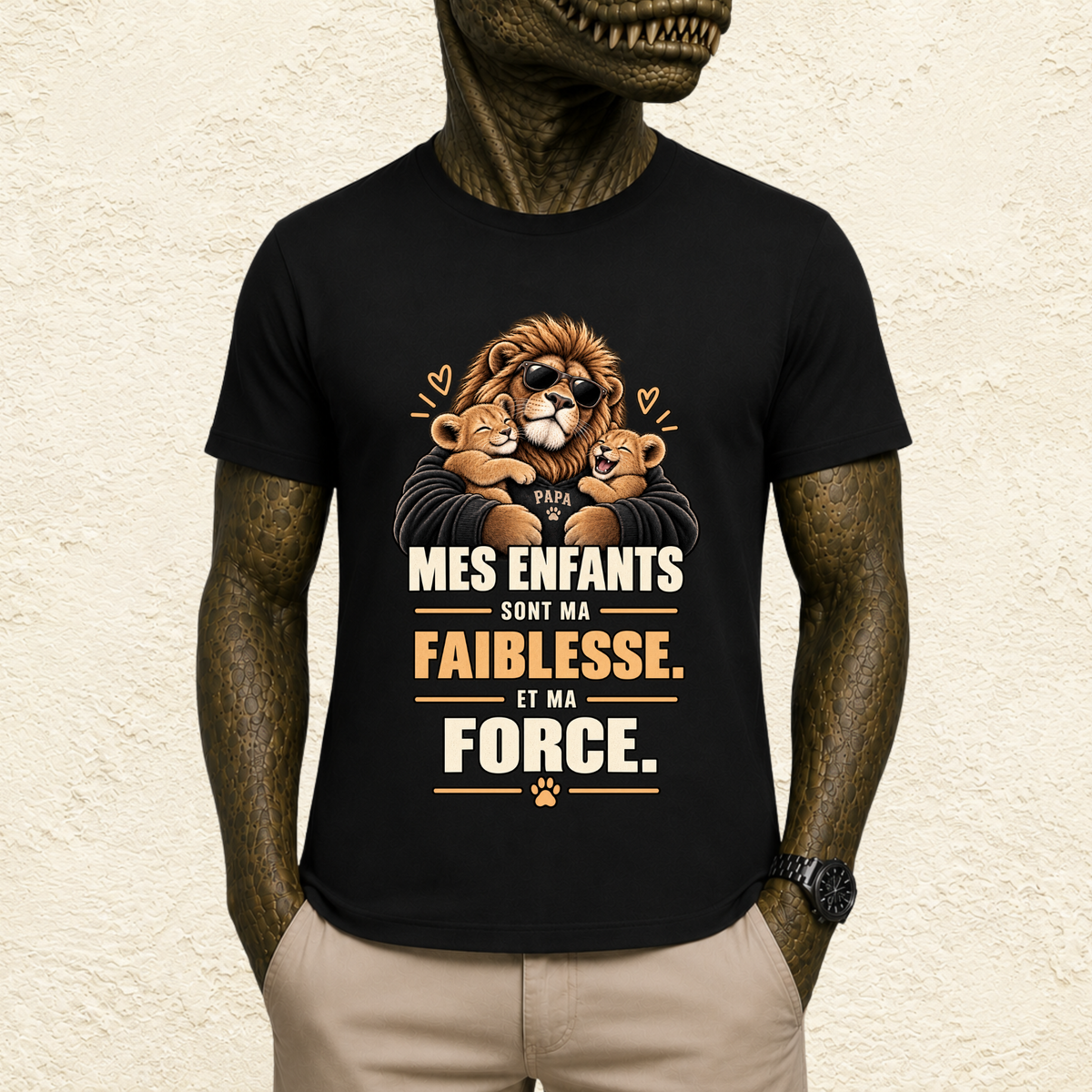 T-shirt Homme illustré « Mes enfants sont ma faiblesse. Et ma force. »